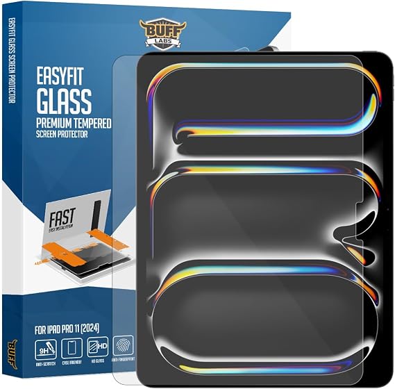 Buff iPad Easyfit Glass Cam Kolay Uygulama Aparatlı Ekran Koruyucu Temperli Cam (Pro 11 inch 5. Nesil 2024)
