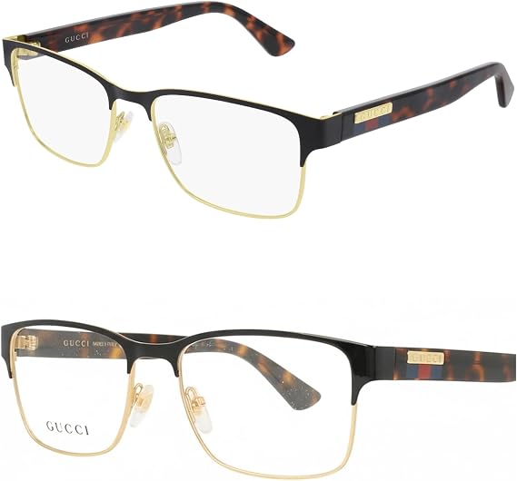 Gucci GG0750O Designer Fashion Eyeglasses Stylish Metal Rectangular l Frame Eyewear with Luxury eSHADES Kit - Embrace Sophistication and Elegance