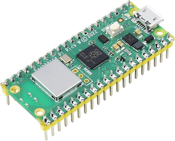 Pre-Soldered Raspberry Pi Pico W RP2040 Microcontroller Board Mini Board Kit Based on Raspberry Pi RP2040 Dual-Core Processor Built-in WiFi Support C/C++/Python