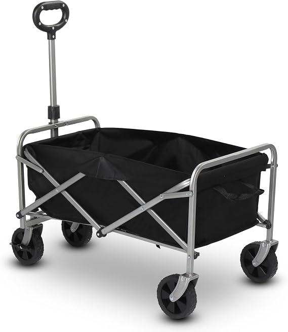 Heavy Duty Foldable Wagon Cart with Big Wheels 200lbs Capacity, Collapsible Wagon Large Capacity for Beach, Camping, Garden, Shopping, Sports, Pet Trolly Kids Trolley Lightweight Trolley