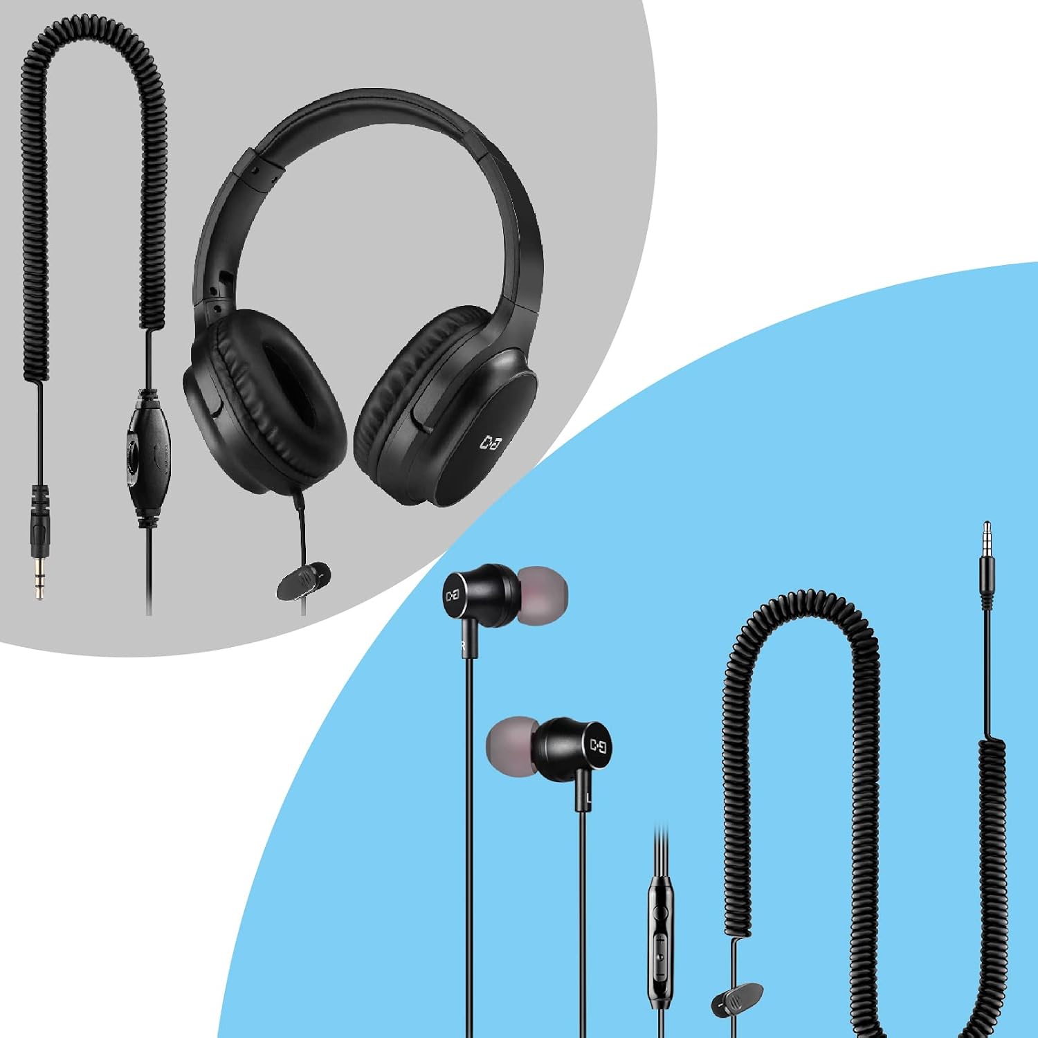 Long Cord Earbuds, Extra Long Cord Headphones, for TV & PC and Most 3.5mm Audio Output Devices