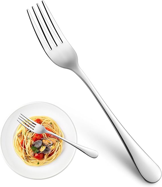 MUTNITT Dinner Forks,Set of 16 Top Food Grade Stainless Steel Silverware Forks,Table Forks,Flatware Forks,8 Inches,Mirror Finish & Dishwasher Safe,Use for Home,Kitchen or Restaurant