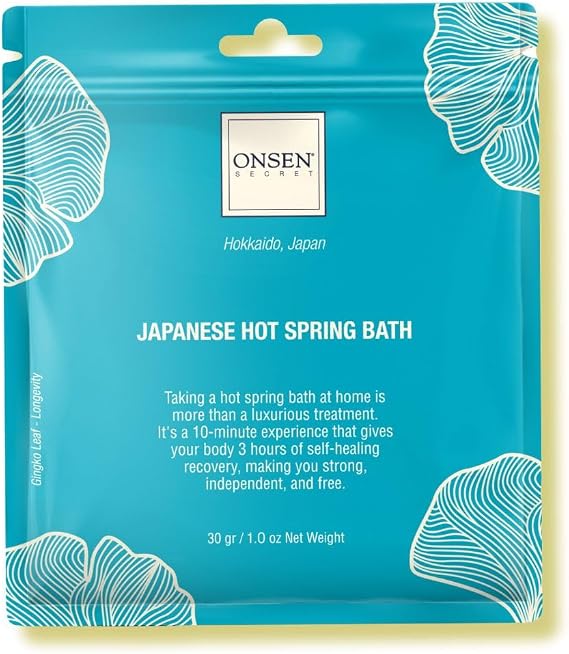 Onsen Japanese Hot-Spring Bath Minerals, Hydrate and Soothe Your Body, Soak in Green Bamboo Extract, Pagoda Tree Flower Enzymes, and More, Unwind, Relaxation (Pack of 1)