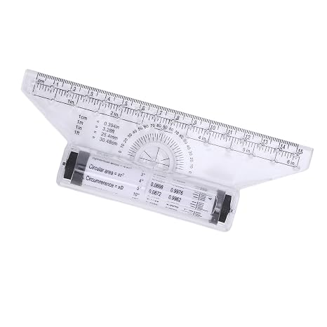 Parallel Rolling Ruler Parallel Drawing Ruler Rolling with Built in Protractor for Drawing Lines Circles and Arcs (15cm)