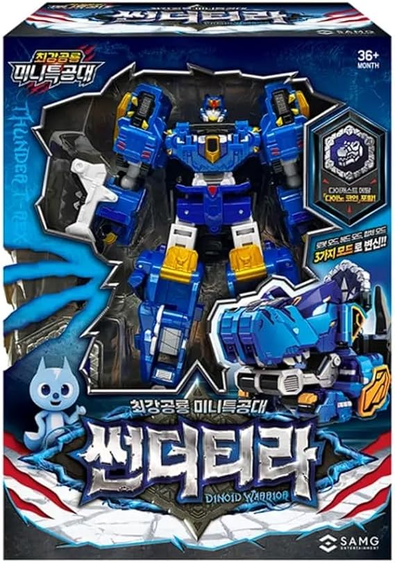 Mini Force Dinobot Warrior Transforming Robot Figure | 3 Modes with Accessories Thunder Tira