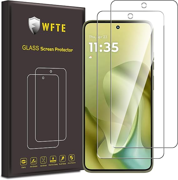 WFTE 2-Pack for Motorola Moto G86/G86 Power/Cubot X100 5G Screen Protector,Anti-Drop & Anti-Scratch Protection Film,Bubble-Free,HD Clear Premium Tempered Glass For Motorola G86 5G,Case-Friendly