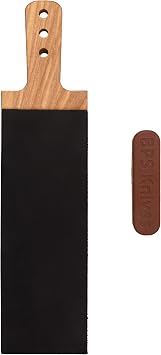 BPSKNIVES Knife Polishing Board for Careful Blade Polishing and Final Edge Refinement, Leather Strop with Polishing Compound for Knife Maintenance
