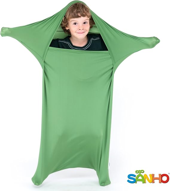SANHO Premium Sensory Sock, Updated Version, Medium, 50" L x 24" W, Good for height:47"- 63" Green