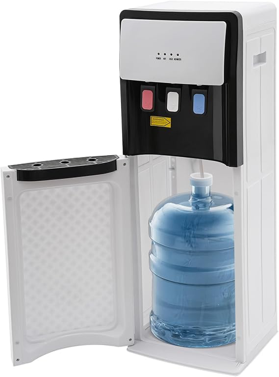 Bottom Loading Water Cooler Dispenser for 5 Gallon Bottles - 3 Temperature Settings - Hot(85-95C/185-203F), Cold(5-10C/41-50F) & Room Water, White