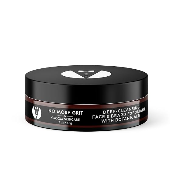 GROOM Face Scrub for Men | Gentle Daily or Weekly Exfoliator | Unplugs Pores for Clear, Smooth Skin | Crisp Unisex Scent | 4 oz