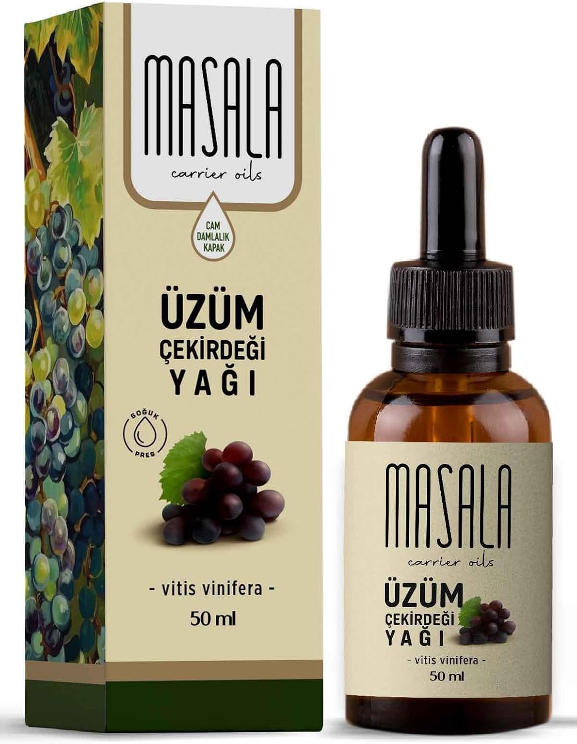 Masala Grape Seed Oil 50 ml. Cold Press Grapeseed Oil