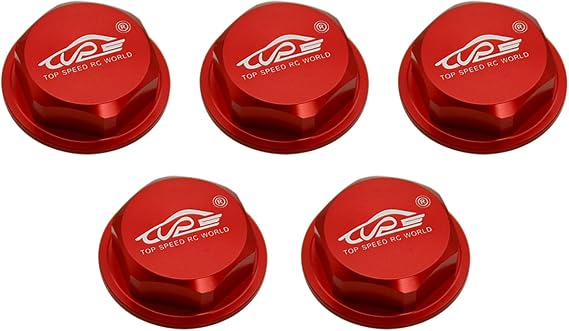 Wheel Nut Cap 17mm 5PCS for 1/5 RC HPI BAJA 5B 5T 5SC Rovan King Motor (Red)