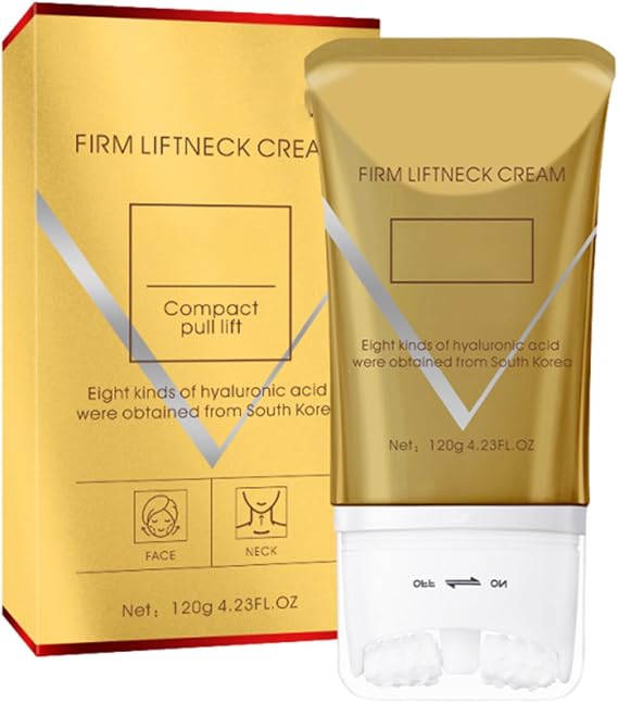 Firming Neck Cream for Crepey Skin, Body Care Double Roller Massage, Massage Comfort, Tighten and Lift Neck Cream, Moisturizing, Tightening Skin Repair (Yellow,1)