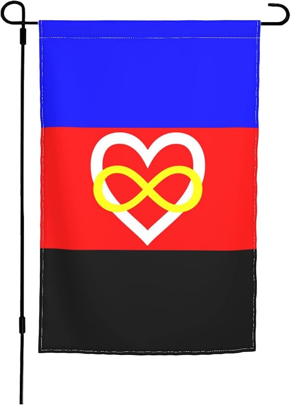 Polyamory Pride Garden Flag 12x18" Double Sided House Yard Banner Small Decorative