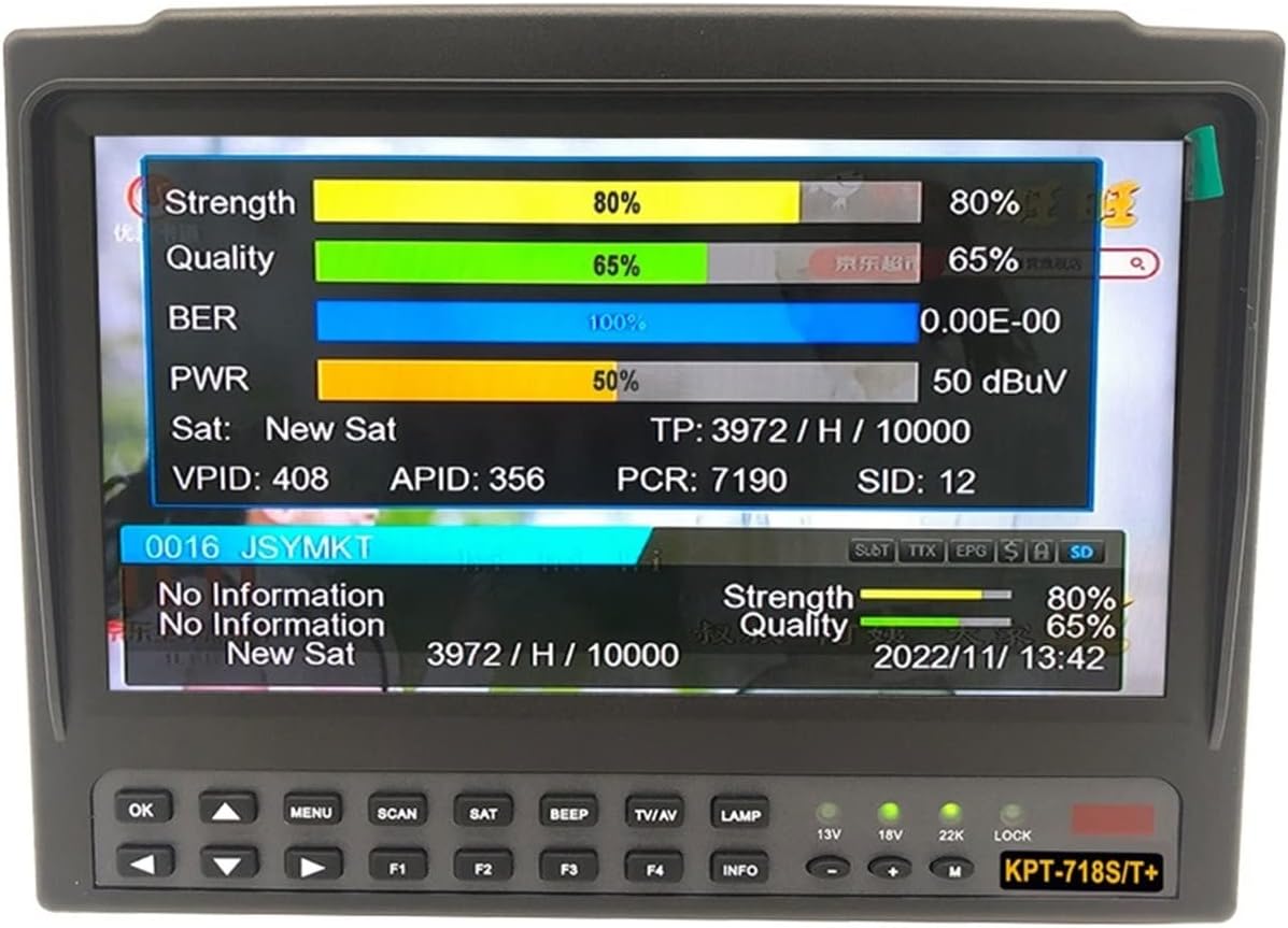 Satellite Finder KPT-718ST DVB-S2 DVB-T2 DVB-C Satellite Finder Meter HD Satellite TV Receiver Spectrum Analysis Better Ws-6916 6906 6933 Stable PerformanceKPT-718ST With AHD