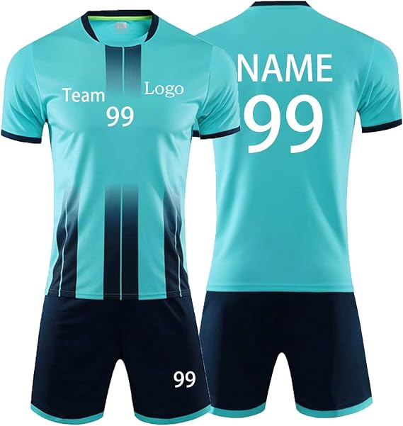 Personalised Football Jersey Shirt Name Number Logo Custom Football Kit Jersey Shorts Gifts for Kids Boys Men Women