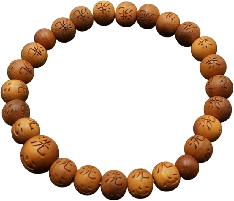 Indian Sandalwood Beads Bracelet Japanese Rosary Mala Beads Juzu Handmade Craft Gift for Men&Women