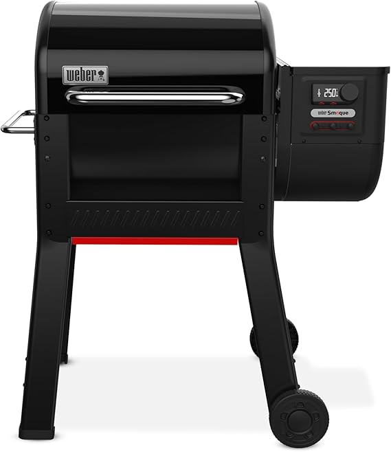 Weber SmoqueTM 22Inch Pellet Smoker, Pellet Grill, Black | Outdoor BBQ Pellet Smoker, Up to 500F with SmokeBoostTM, SmoqueVentTM Airflow System & Rapid ReactTM PID Temperature Control