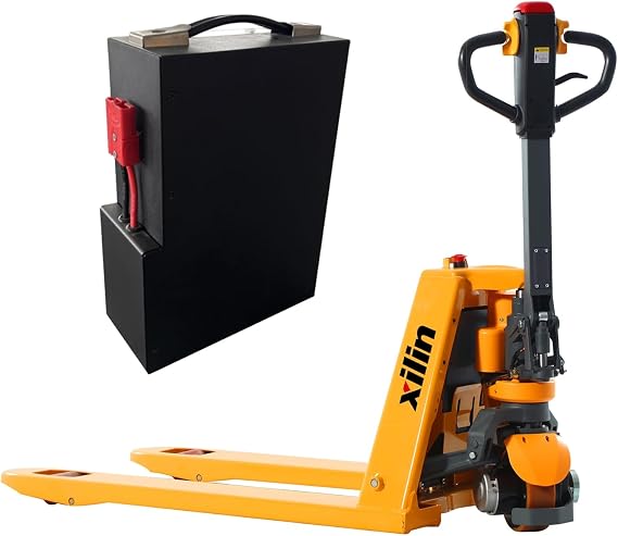 Xilin Electric Powered Pallet Jack 3300lbs Capacity Lithium Battery Mini Type Walkie Pallet Truck 48"x27" Fork Size with Extra Lithium Battery