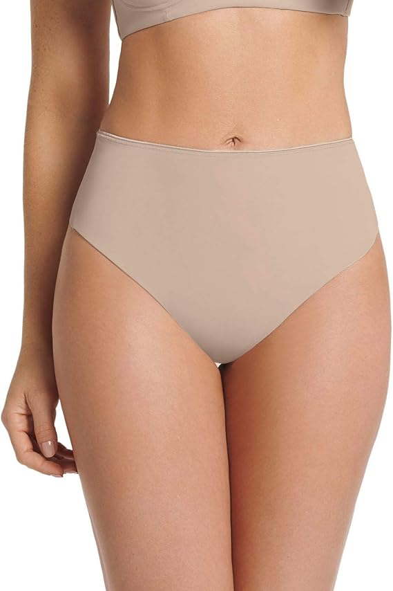 Leonisa PowerThong High Waisted Seamless Thong Panty, Firm Tummy Control Womens Underwear