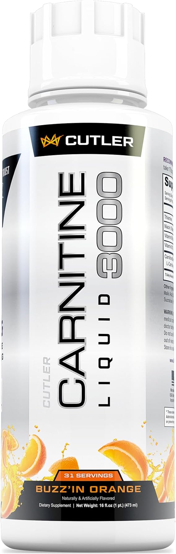 Cutler Nutrition Liquid L-Carnitine Fat Burner Supplement