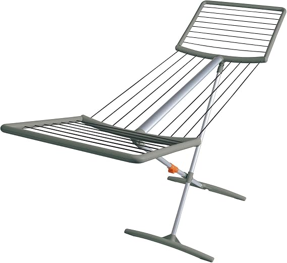 JUWEL Artweger Fashiondry 40809 Clothes Airer Obsidian Grey (Standing Dryer with Automatic Clothes Line Clamping Technology, Drying Length 18 m, Aluminium Design)