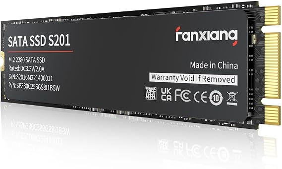 Fanxiang S201 512 GB M2 SATA SSD 2280 3D NAND TLC, SATA III 6 Gb/s m2 ssd Maximum Read, 550 MB/s Internal SSD, Durable, Compatible with Laptops/Desktops, Capacity Selectable 256 GB/512 GB/1 TB/2 TB