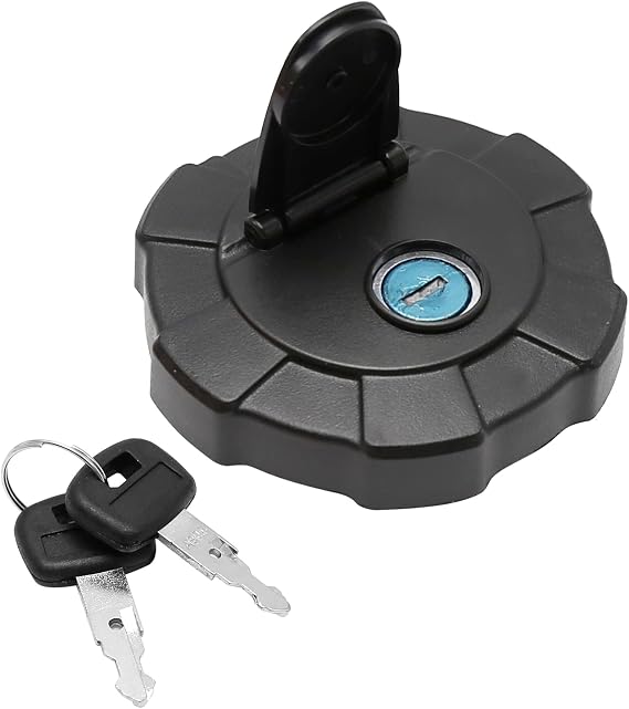 Fuel Cap Excavator Diesel Tank Cover with 2 Keys Replacement for Kubota Skid Steer Loader SVL75-2 SVL90-2 SVL95-2 KX41-3 KX91-3S KX91-3S2 U35-4 U35-S2 U45S U45ST U55 Replace# RD411-51122 411-51122