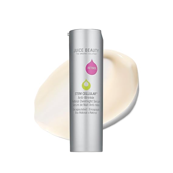 Juice Beauty Stem Cellular Anti-Wrinkle Retinol Overnight Serum - 2.5% Bio-Retinol & Hyaluronic Acid Face Treatment to Smooth Dark Spots & Deep Wrinkles - Clinical Night Serum, 30ml (1 fl oz)