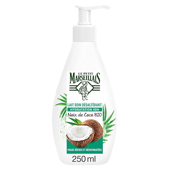 Le Petit Marseillais Coconut Body Milk Bio 48H Moisturising Soothing Body Lotion 250ml.