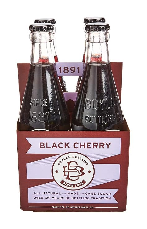 Boylan Bottling Co Black Cherry Soda, 12 Fl Oz Bottles, 4 Pack