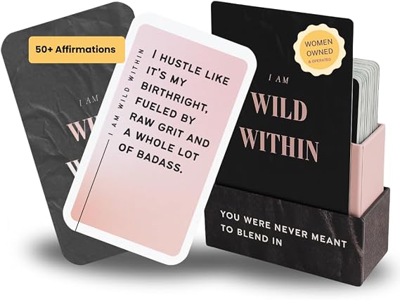 Wild Within Affirmation Cards for Women 55 Empowering Daily Affirmations for Confidence, Self-Trust & Emotional Strength Bold, Premium Card Deck for Life Transitions, Burnout & Growth