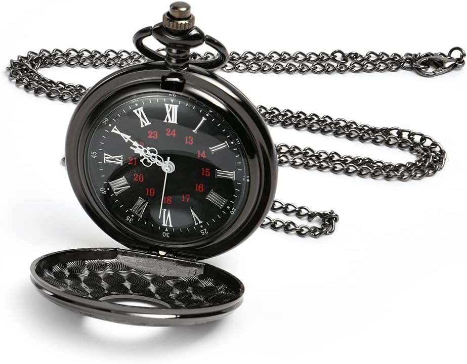 Vicloon Modern Quartz Pocket Watch with Chain - Roman Numerals Stylish Design for Birthday, Anniversary, Christmas, Father's Day