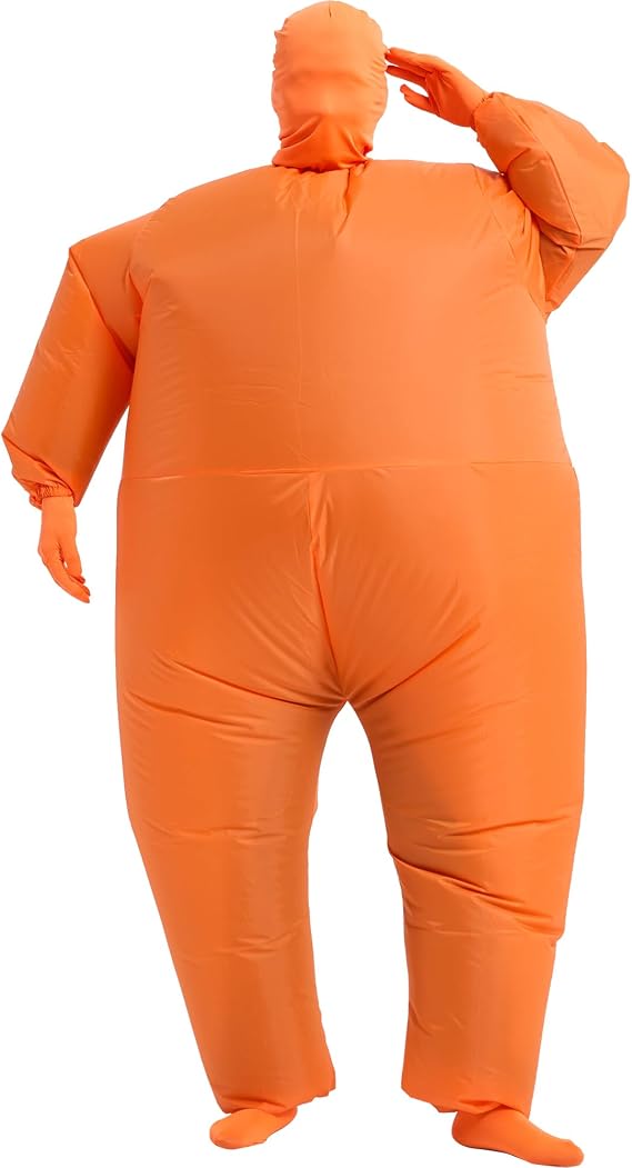 Inflatable Blue Costume for Adult,Blow Up Full Body Black Suit