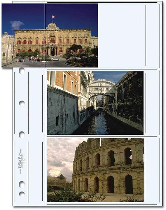 Print File Premium Archival Album Page for Six 4x6" Prints, 8 mil, 25 Pack, Clear