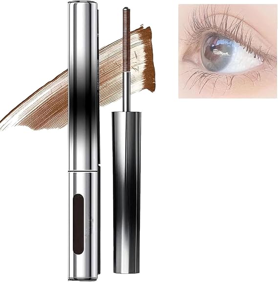 Judydoll Mascara,Judy Doll Iron Brush Mascara,3D Curling Eyelash Iron Mascara,Judydoll Curling Iron Mascara,Washable Extra Slim Metal Bristleless Mascara (Brown)