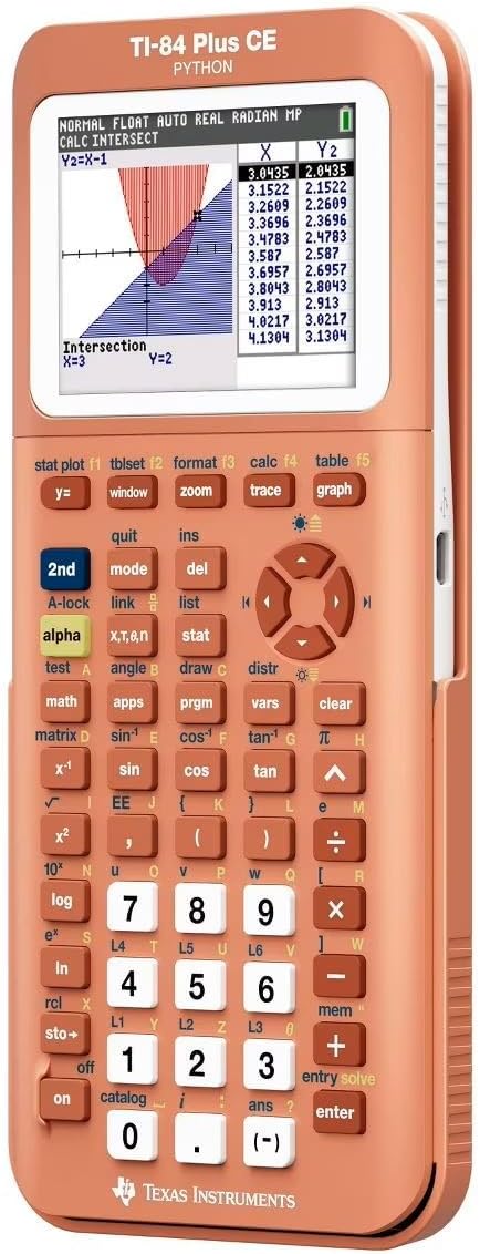 TI-84 Plus CE Color Graphing Calculator Texas Instruments, Coral (Metallic)