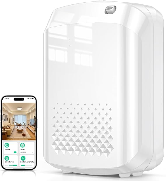 XEITIN Waterless Essential Oil Diffuser 3000 Sq.Ft Whole House Aroma | Lasting Scent for Home Hotel Office Basement, Cold Air Scent Machine, App Control, No-Noise, Pet Friendly, 400ml Capacity