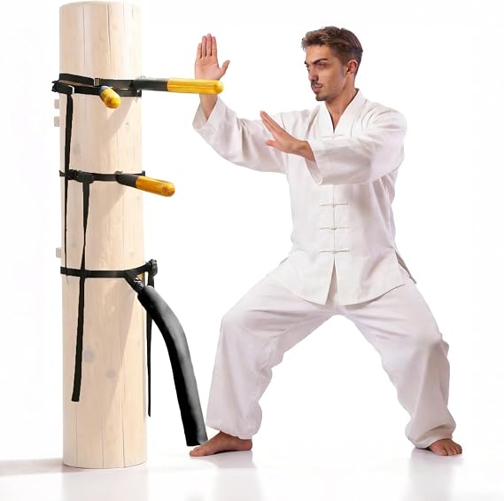 Wing Chun Dummy for Martial Arts Training - Wall Mount & Portable Options - Interchangeable Spring Arms for Martial Arts, Boxing, and Karate Practice (for Hard Objects)