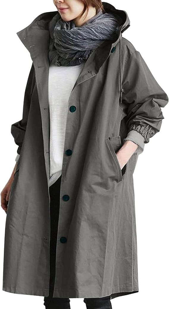 Lightweight Waterproof Jacket Active Outdoor Trench Zipper Hiking Walking Cycling Quick Dry Rain Coats for Women Loose Comfortable Coat Outwear ladies Elegant waterproof jackets
