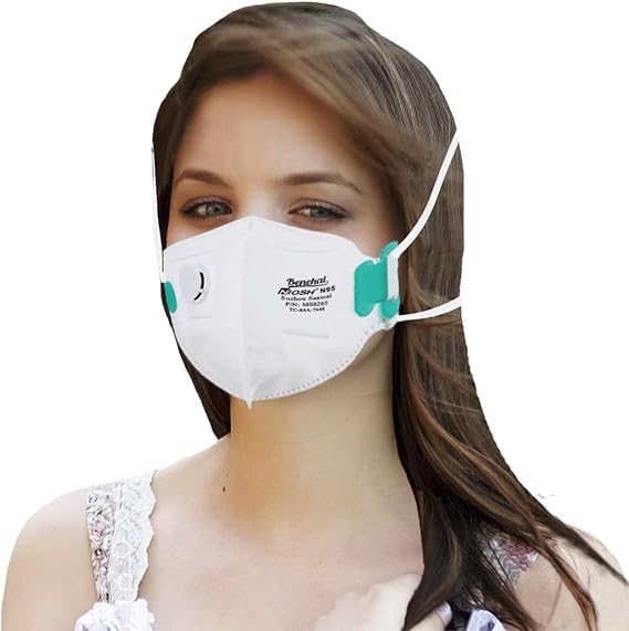 NIOSH Certified N95 Disposable Face Masks with Breathing-Valve White 10pcs Individually Packed Safety Particulate Respirators