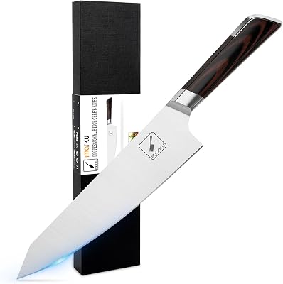 imarku Japanese Chef Knife, 8 Inch Damascus Kitchen Knife, Chefs Knives with Unique Design Wood Handle, Powder Steel Forged Super Sharp Knife With Gift Box, Birthday Gift&Christmas Gift for Families