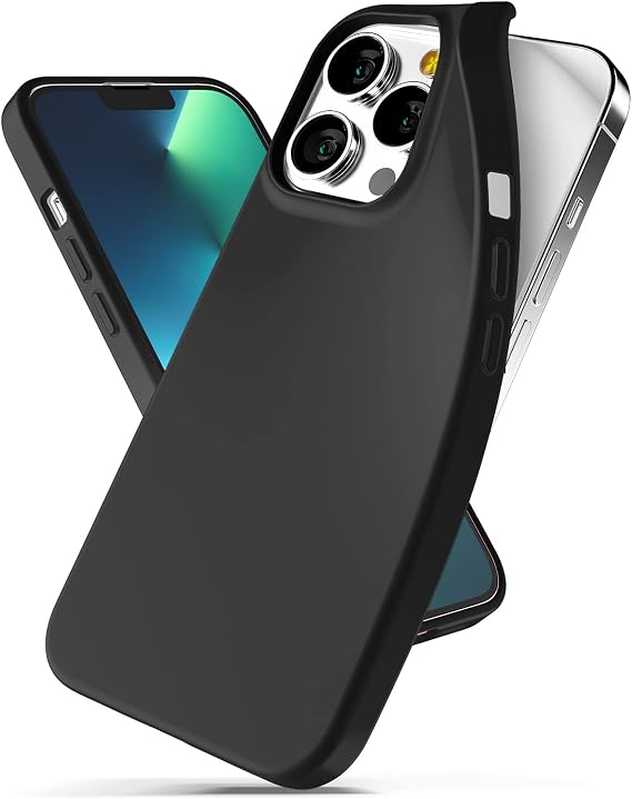 GOOSPERY Soft Feeling Jelly Compatible with iPhone 13 Pro Case, Silky Texture Rich & Vivid Colors Flexible TPU Protective Phone Cover - Black