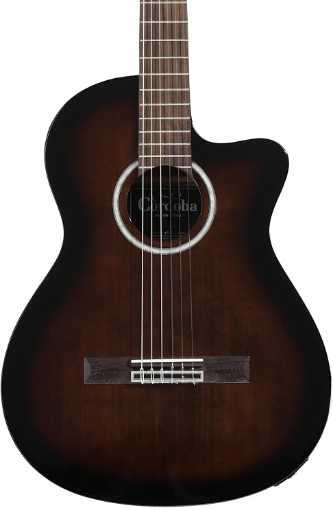 Cordoba Fusion 5 Sonata Burst Acoustic-Electric Cutaway Nylon String Guitar, Fusion Series