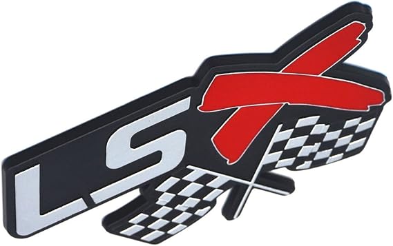 Aimoll LSX Flag Emblem,3D Badge for Decal, Fender Door Trunk Hood, GM V8 Chevy Camaro Corvette CTS-V Firebird Chevelle Impala Sierra Escalade (1pc Chrome red)