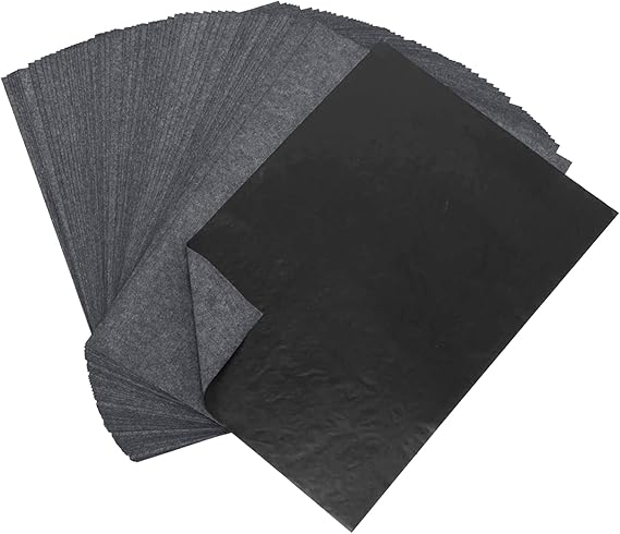 100 Sheets Black Transfer Paper,Tracing Graphite Transfer-Paper Carbon Paper for Tracing Drawing Patterns on Wood Projects Canvas Fabric Artist Lettering Sketch Drawing (A4/8.27 x 11.6 Inches)