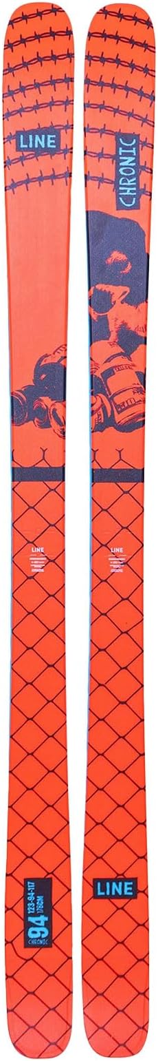 LINE Unisex Chronic 94 Skis | Sustainable Durable Lightweight Wear-Resistant All-Mountain Skis with Symmetric Flex, Thick-Cut Sidewalls & Thin Tips | for Freestyle, All Mountain & Groomers, Size 178