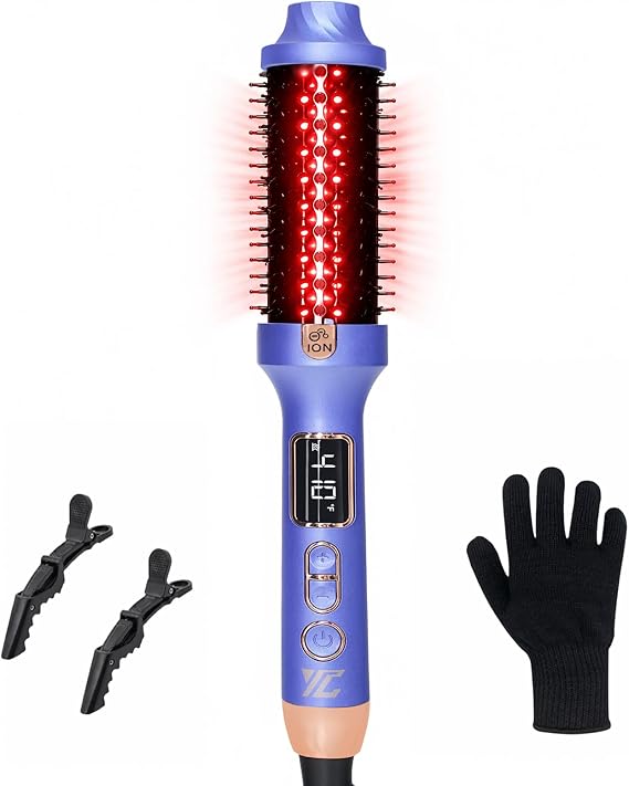 Infrared Heated Round Brush 1.5" Blowout Styler 5 Heat 300-410F