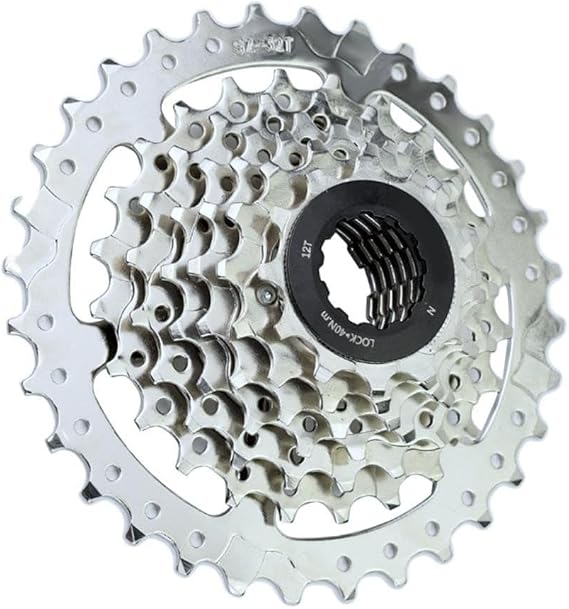 Mountain for Bike Cassette 7 Speed, Steel Sprocket Set with Locknut, Freehub Compatible Cog, 12-28T Rear Gear Cluster or 12-32T Wide Range Freewheel for Cycling Replacement(12-32T)