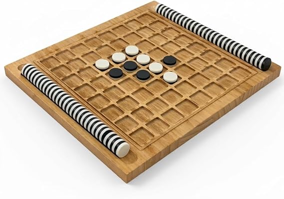 Othello Board Game, Reversi Game, Solid Plywood Wooden Game with 64 Black & White Discs, 2 Player Strategy Games, Classic Reversi Board Game, Fun Othello Game for Adult (11.2 Inch)